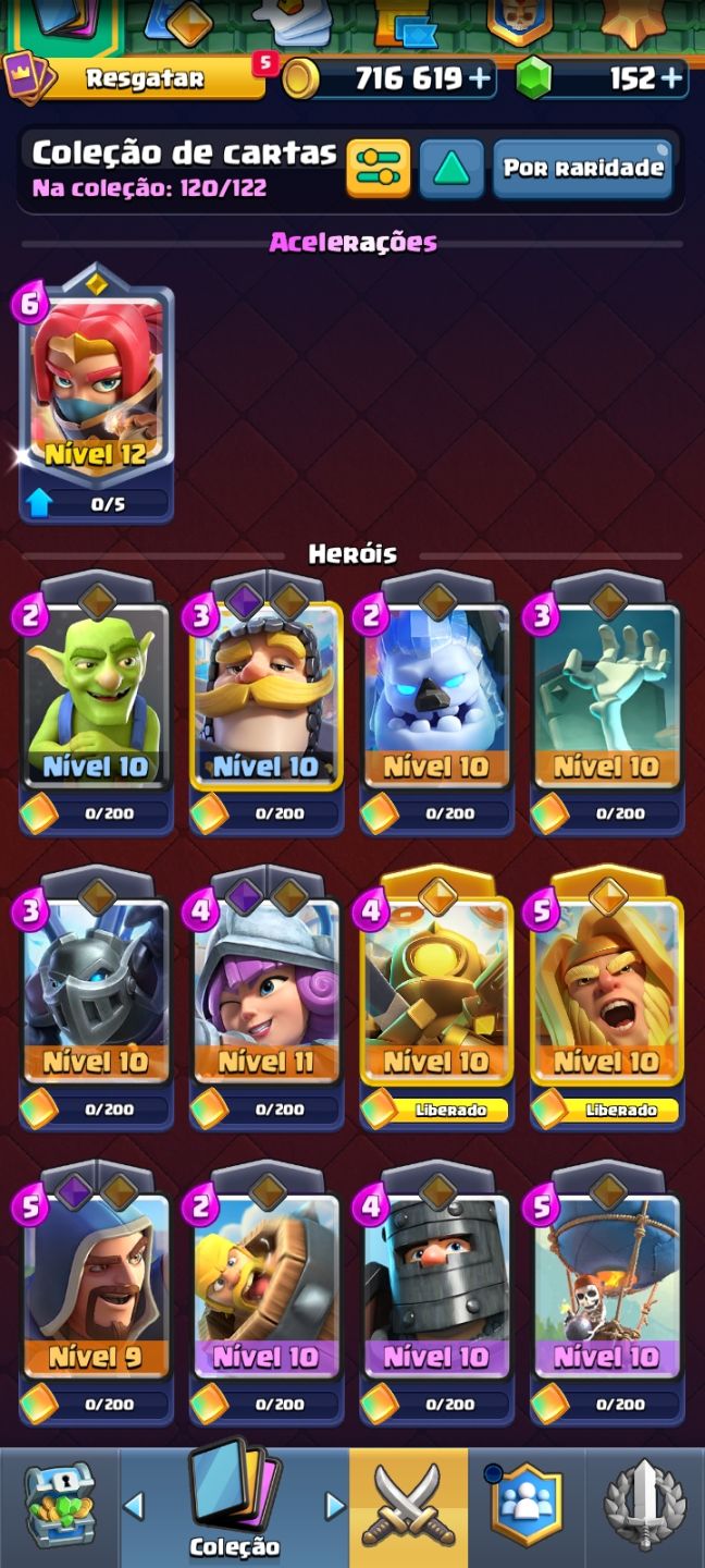 Conta Clash Royale | Arena 18 | 8 Evoluções | 716k Ouro