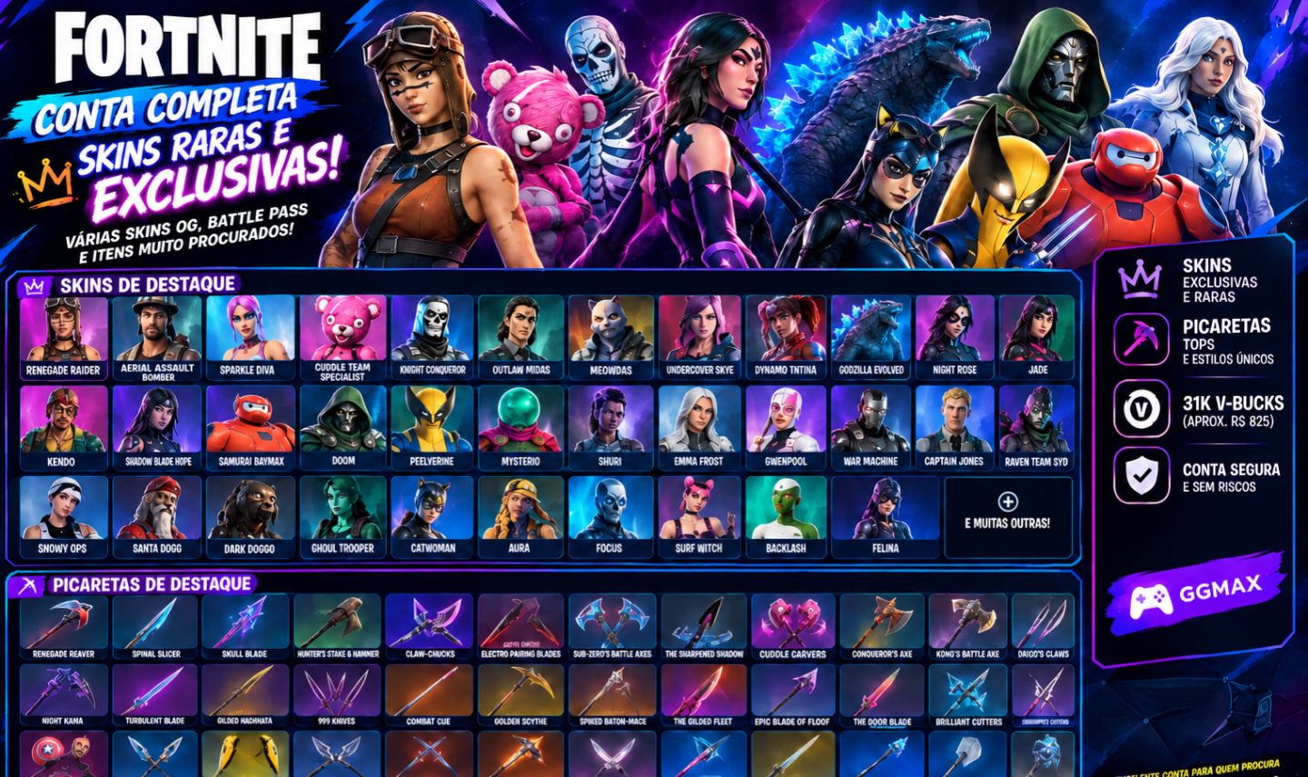 CONTA FORTNITE FA COM SKINS