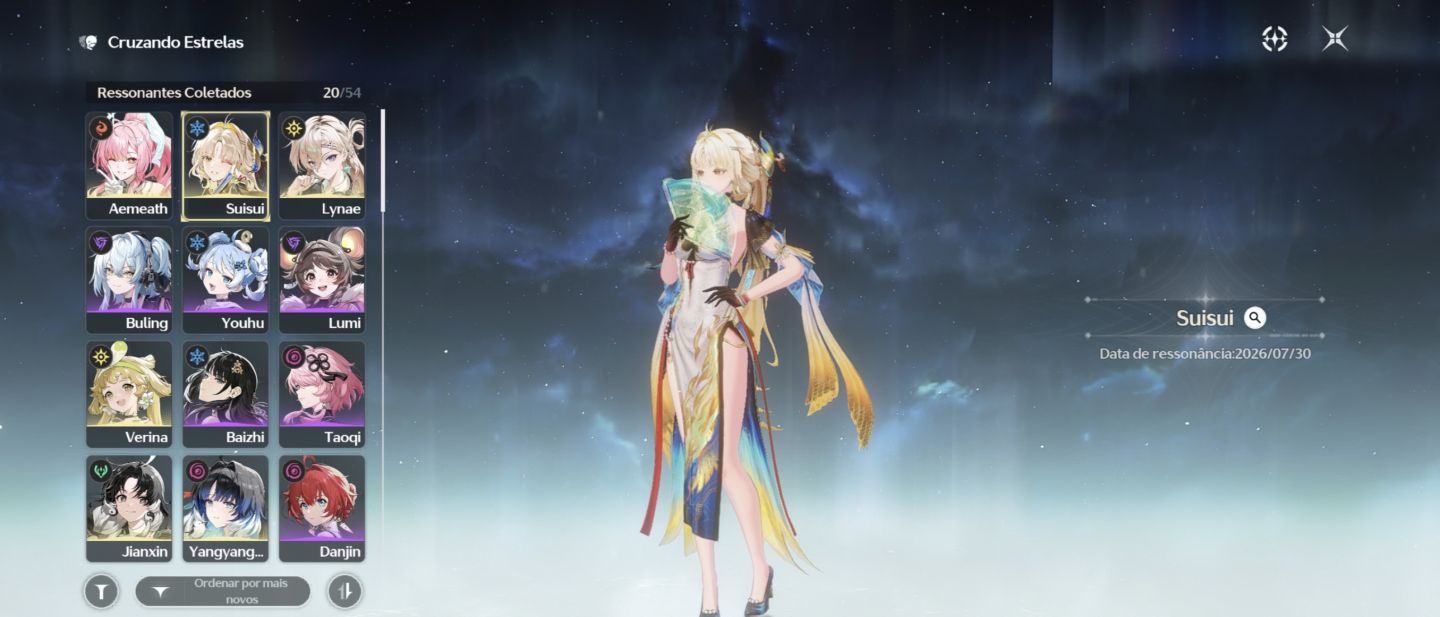 Conta Wuthering waves com Yangyang: Xuanling, Suisui, Aemeath, Lynae, Encore...