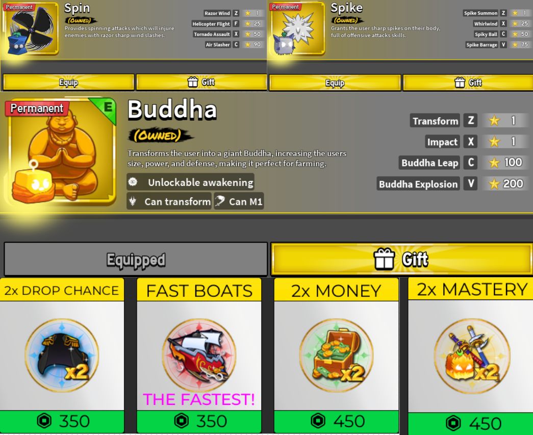 Conta de Blox fruits Completa com Buddha permanente, Muitas Gamepass e Itens