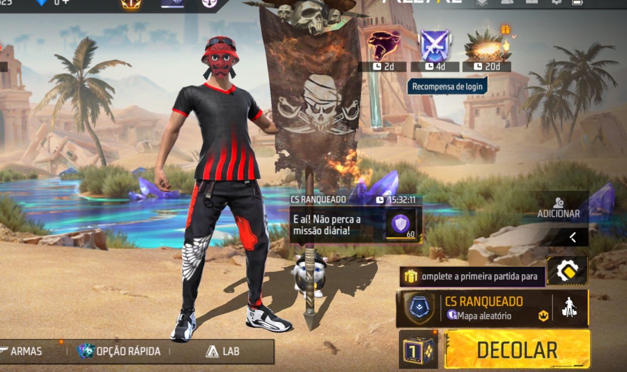 CONTA COM 2 ANGELICAIS, SOMBRA ROXA E AVENTUREIRO /FREE FIRE