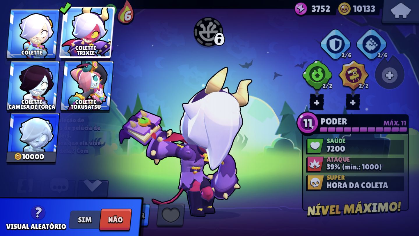 Conta de brawl com skin de shelly estrelar tem o 1,2,3,4 e 5 passe 73k trofeu