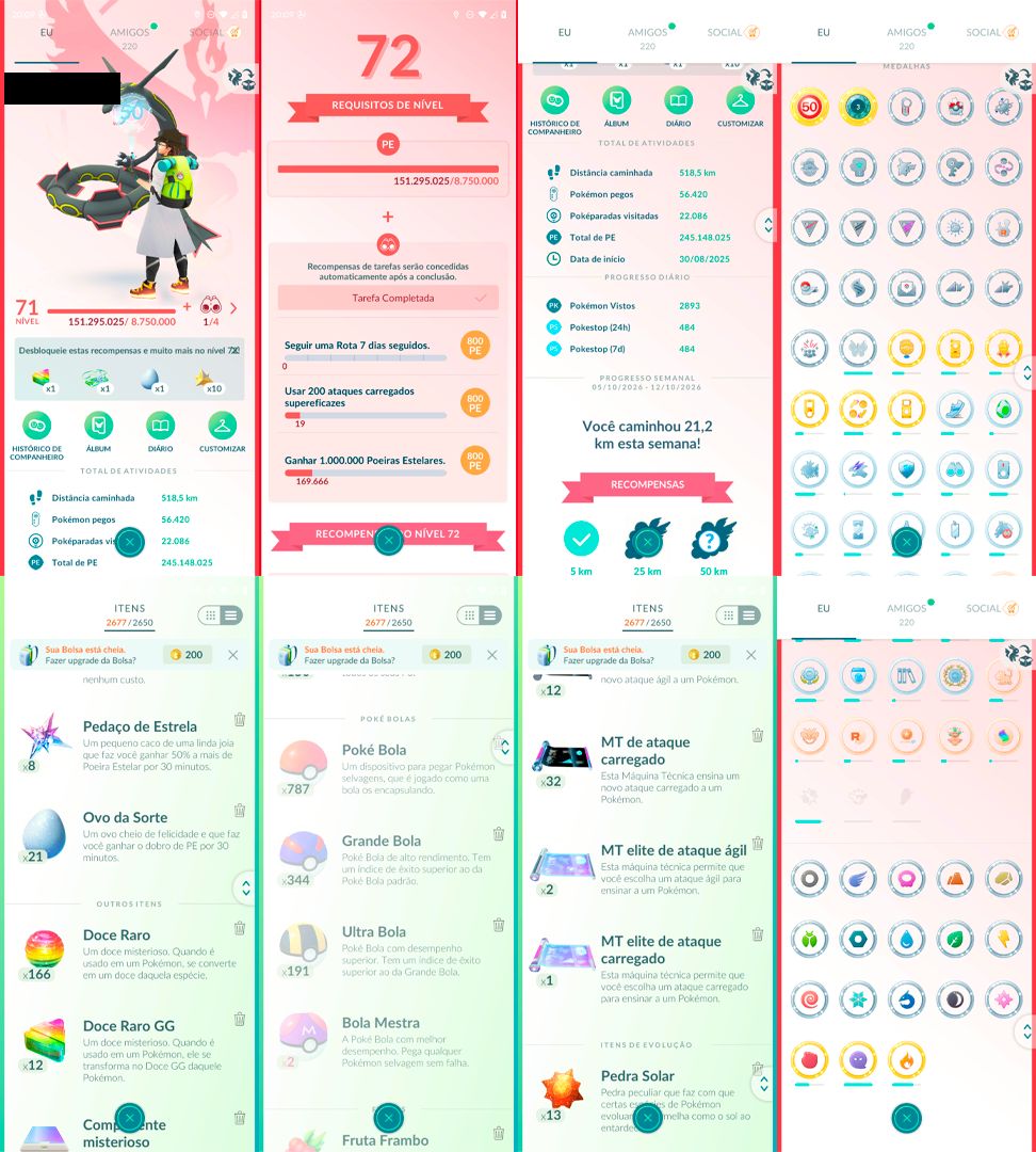 CONTA POKÉMON GO LVL 71 | 6M POEIRA | PALKIA 98% | DIALGA LVL 50