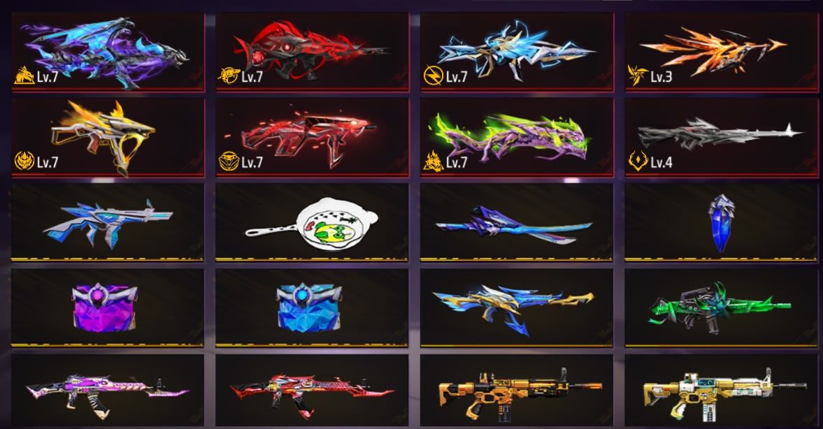 Conta Free Fire Gemada com 8 Angelicais 8 Evolutivas 5 Punhos 800+ Peitorais