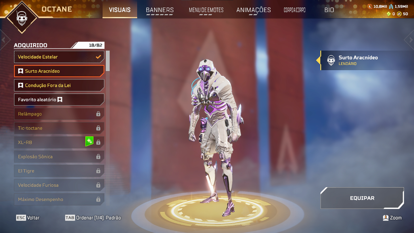 CONTA APEX LEGENDS HERANÇA DO OCTANE