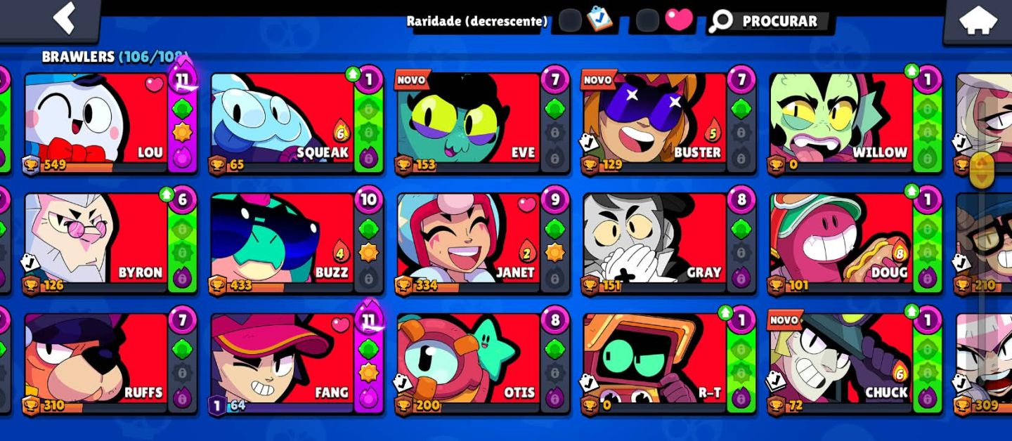 Conta Brawl Stars 41k + 106 brawlers + 293 skins