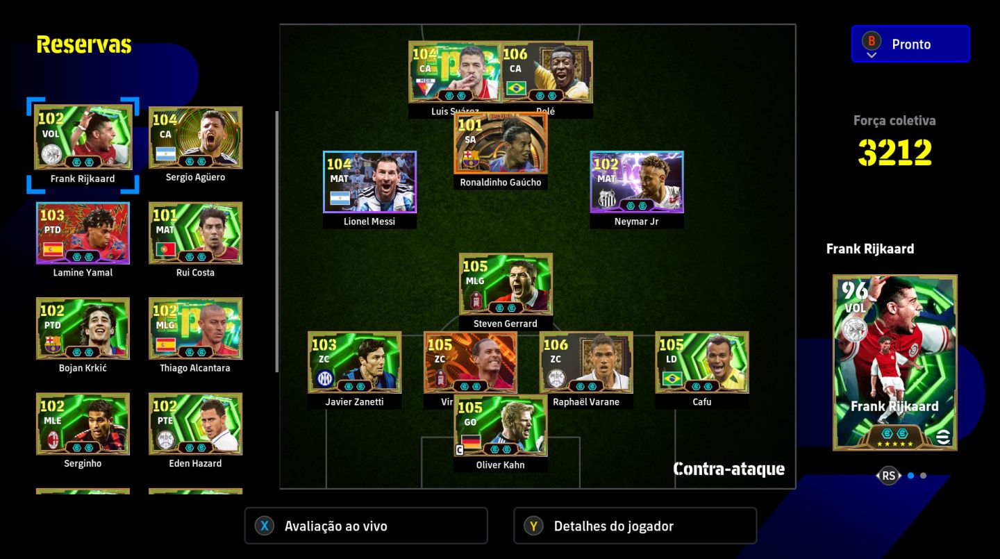 Conta PC Steam Pelé 108, Varane 107, Van Dick 105, Kahn 106, Bergkamp 105 e CIA