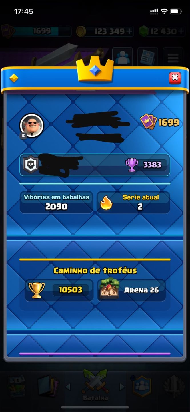 CONTA CLASH ROYALE NÍVEL 15, COM 10.500 TROFÉUS, ARENA 26