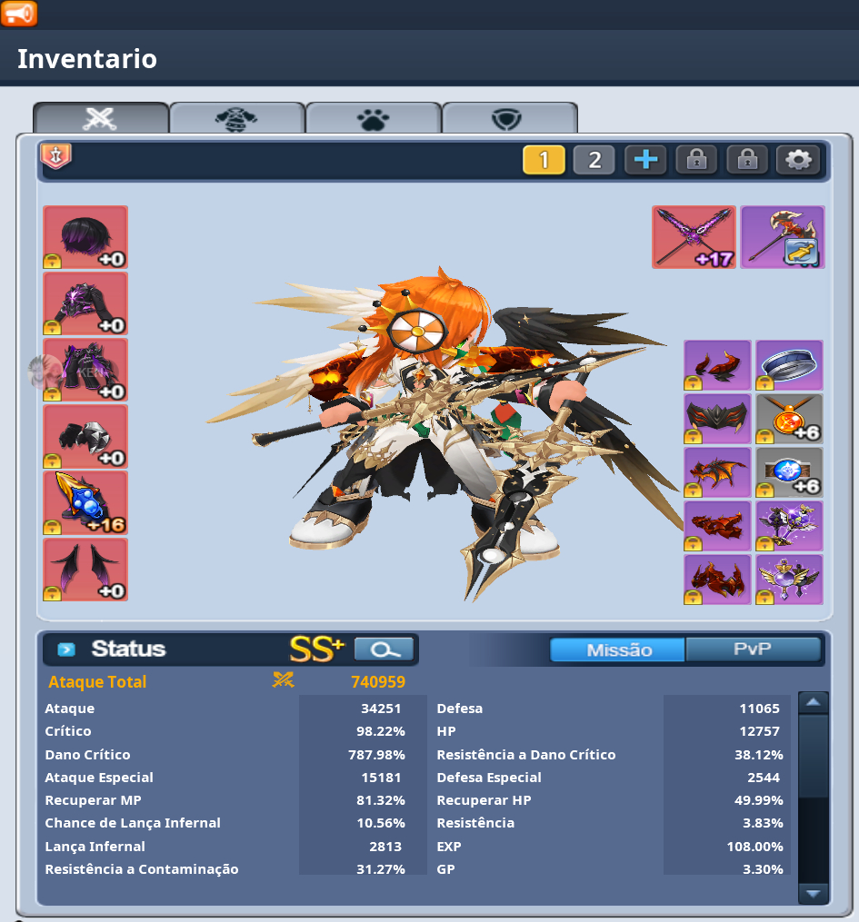 GrandChase CONTA END-GAME 8 CHARS 1KK+