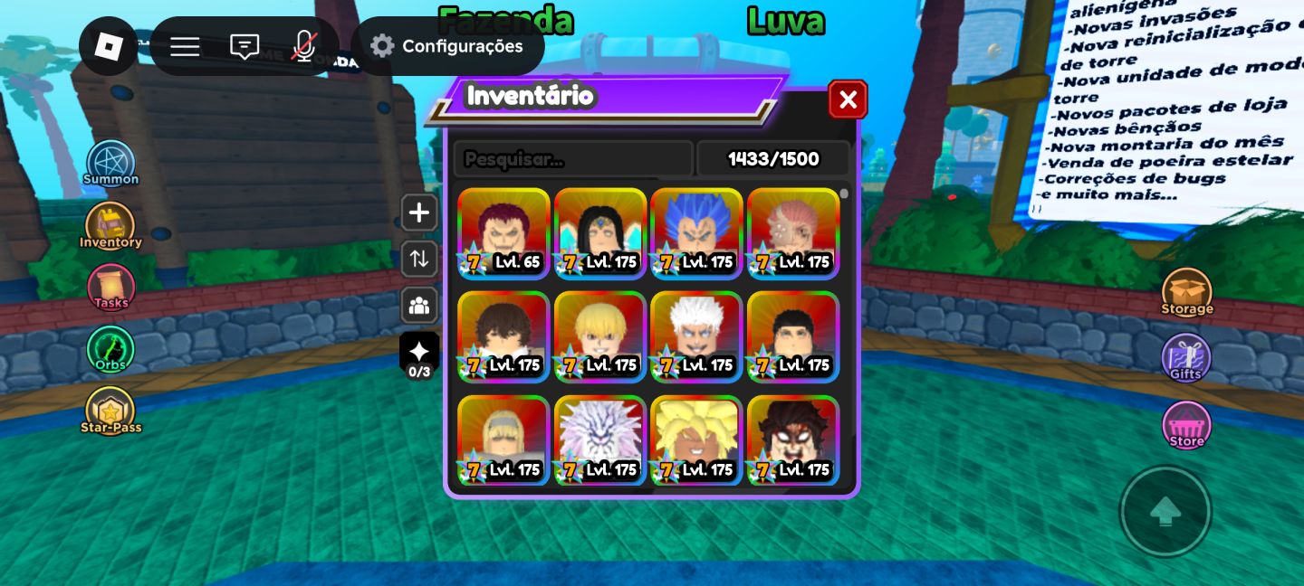 34 personagens 7 estrelas Conta ALL Star Tower Defense Roblox