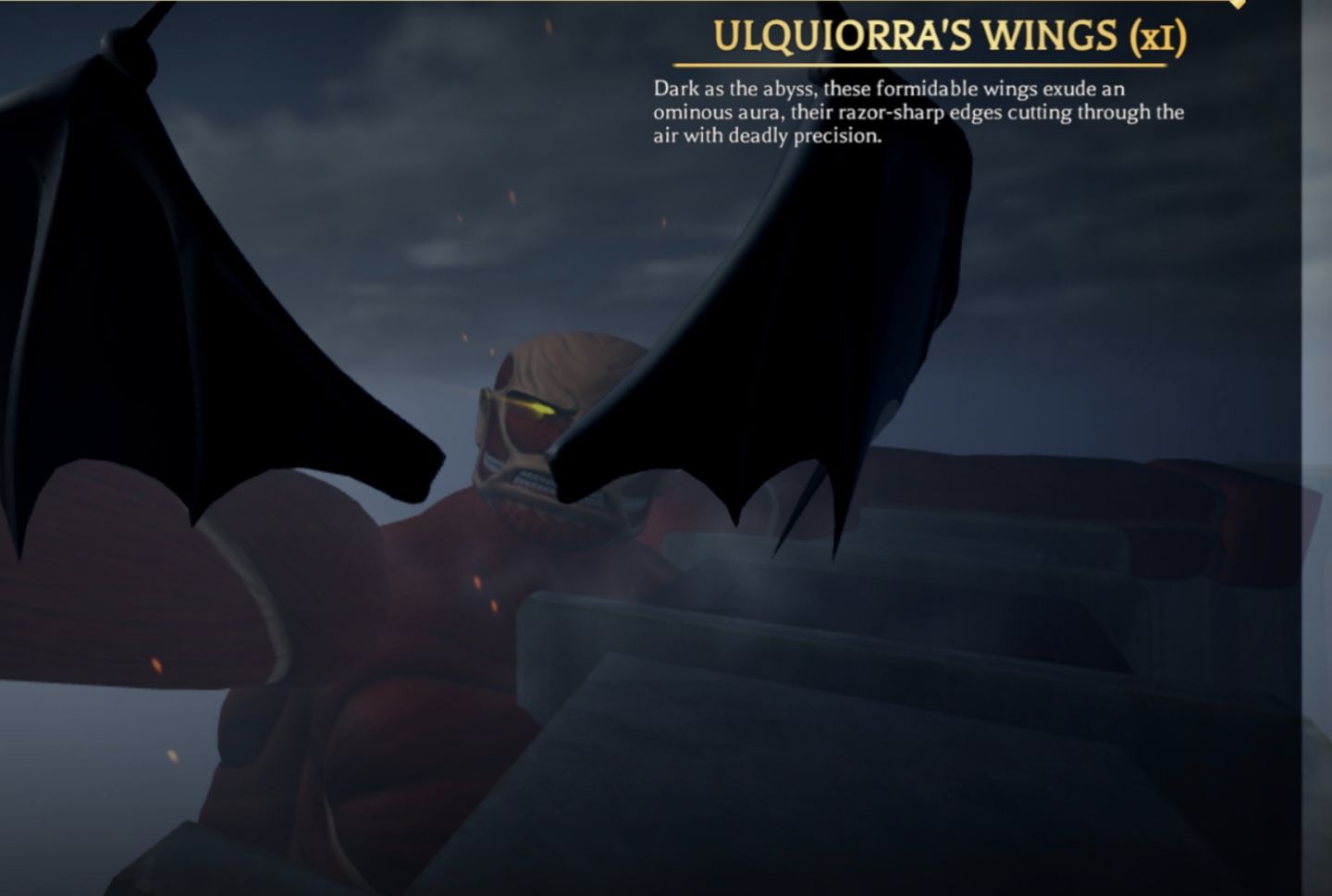 Itens raros aotr, toji atirre, Bambi wings, ulq wings, maho whell