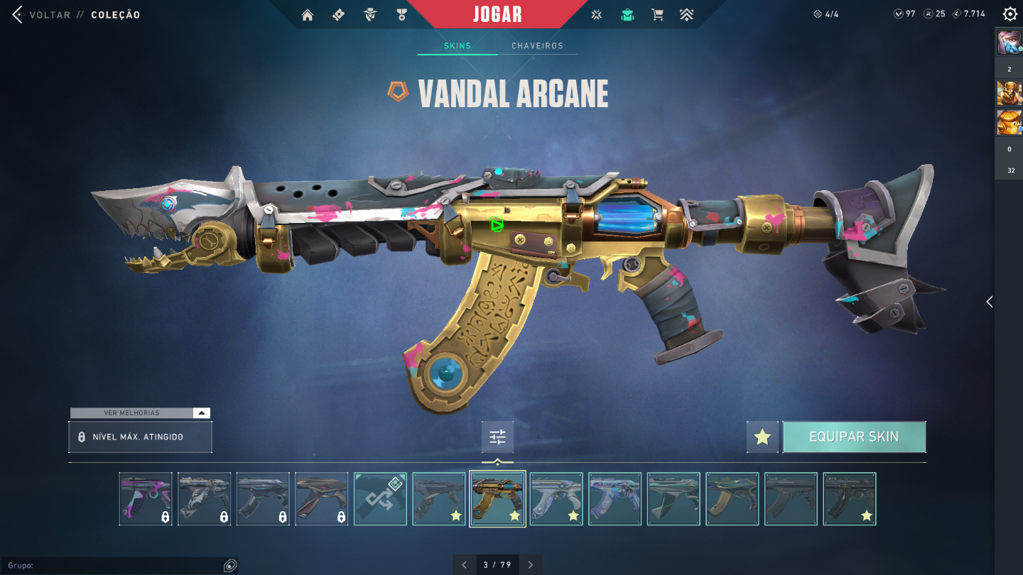 Conta de Valorant R$3400 gastos. +de 13 skins de vandal e phantom.