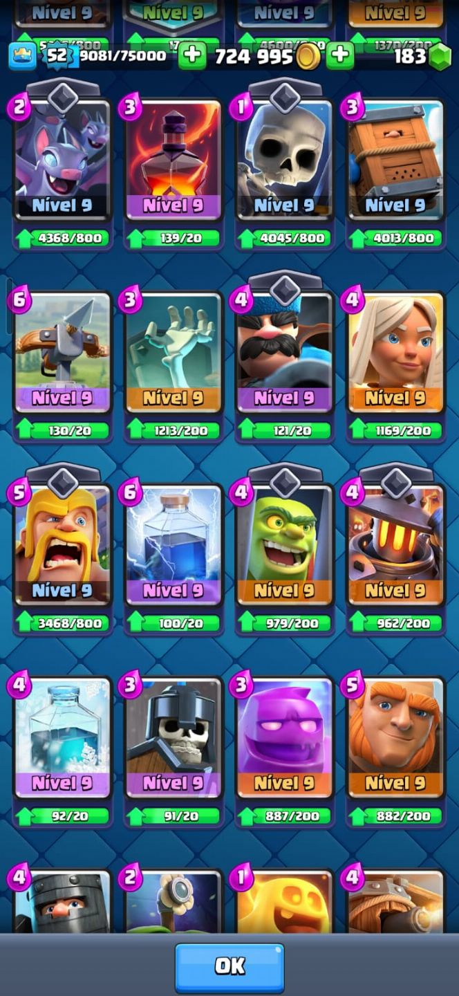 CONTA CLASH ROLAYE +6 ANOS - 11360 TROFEUS - NIVEL 59