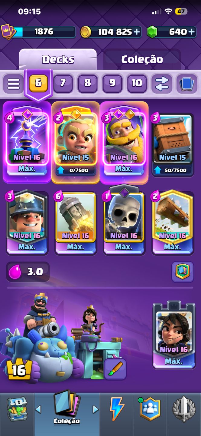 Conta clash royale bem tunada