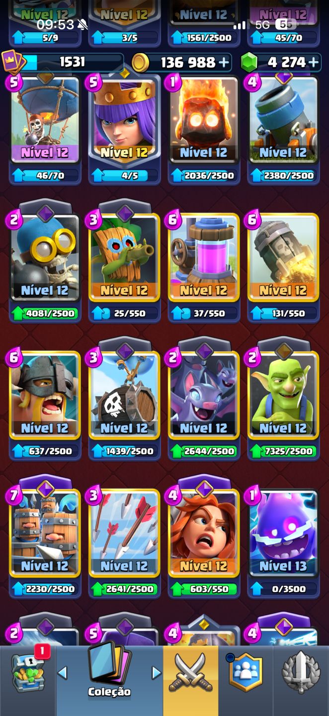 CONTA DE CLASH ROYALE