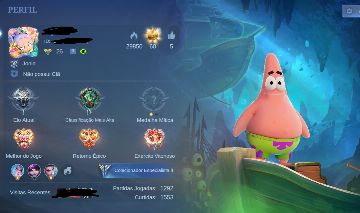 Conta MLBB Mítico | 128 Skins | Colab Bob Esponja (Patrick + Cyclops), Leona KOF