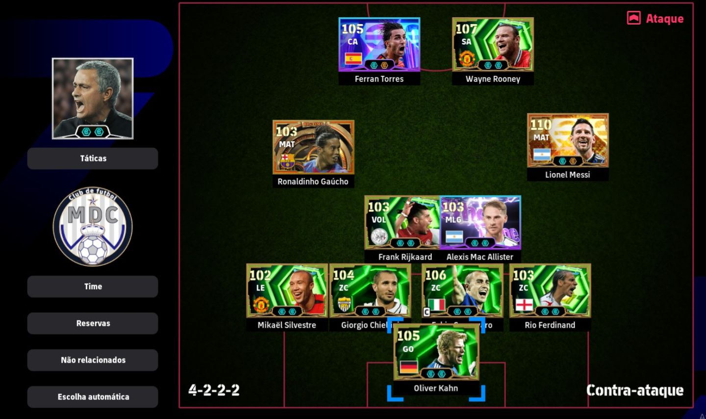 CONTA eFOOTBALL 2026 | MESSI 110, RONALDINHO, ROONEY 107 + CRAQUES LENDÁRIOS!