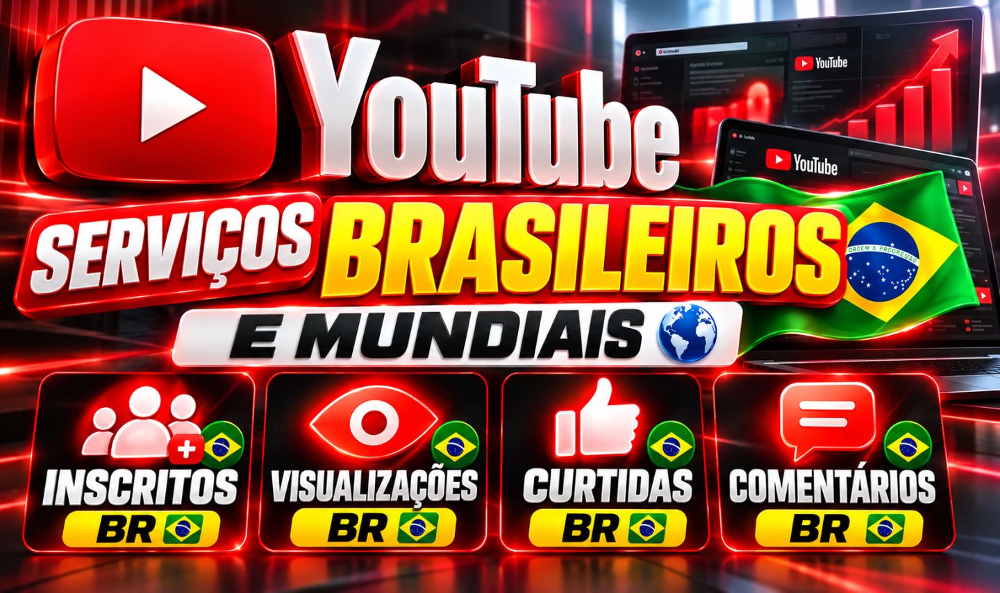 YouTube Inscritos, Views, Curtidas, Comentários e Serviços para Lives