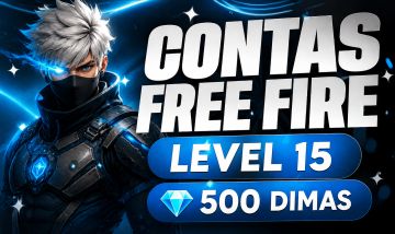 CONTAS FREE FIRE LEVEL 15 + 500 DIMAS