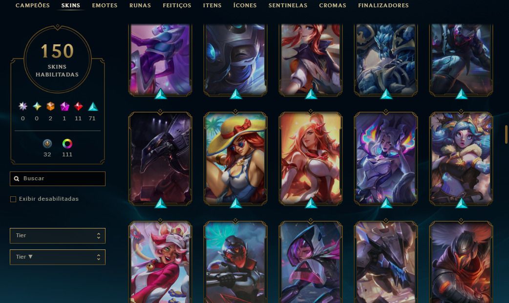 CONTA ESMERALDA 2018 - EX DIAMOND - DADOS DE CRIAÇÃO - 154 SKINS - 111 CROMAS