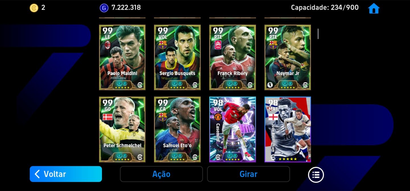 Conta eFootball | Messi Ronaldinho Kaká Neymar, Bale e Lendas + 11k de moedas