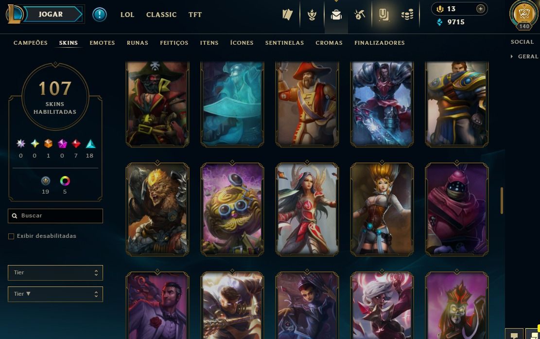 Full Acesso - 107 Skins - 120 Campeões - Level 140 Promoção Apenas Hoje!!!!