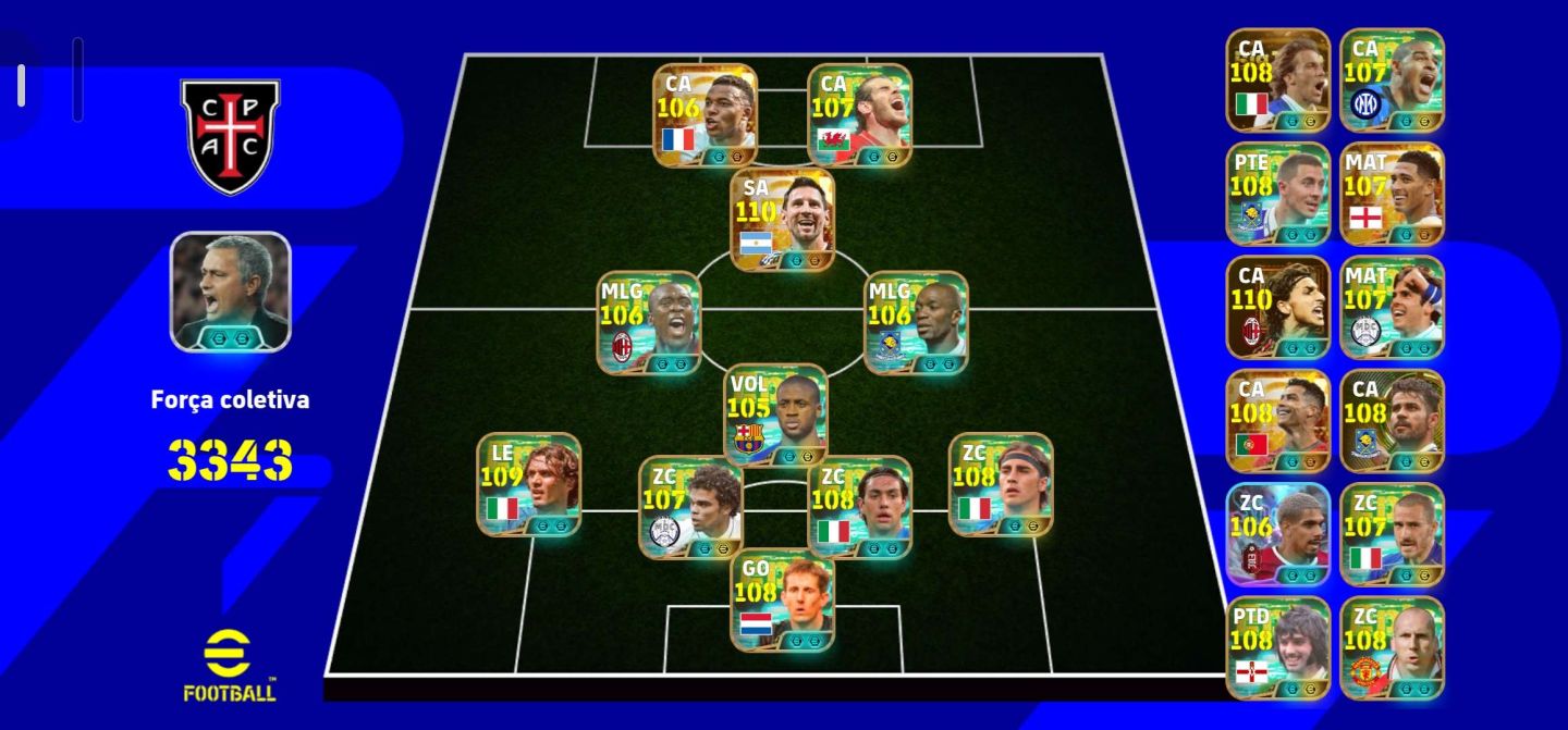 [META] Conta Efootball Mobile +3340 de Força + Full épico