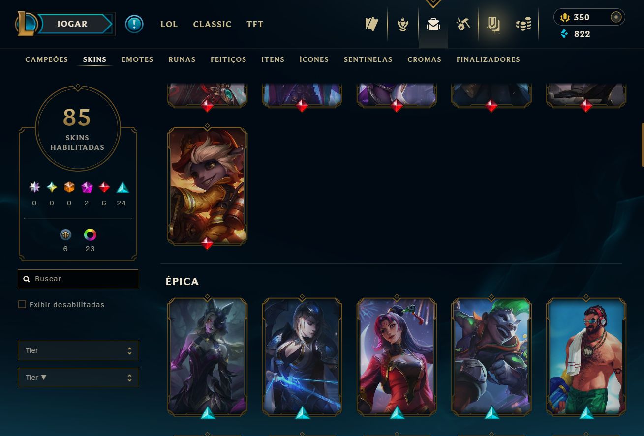 [ACESSO IMEDIATO] Ouro I MD5 85 Skins