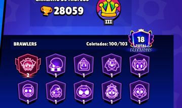 Conta de Brawl com skins limitadas e recursos