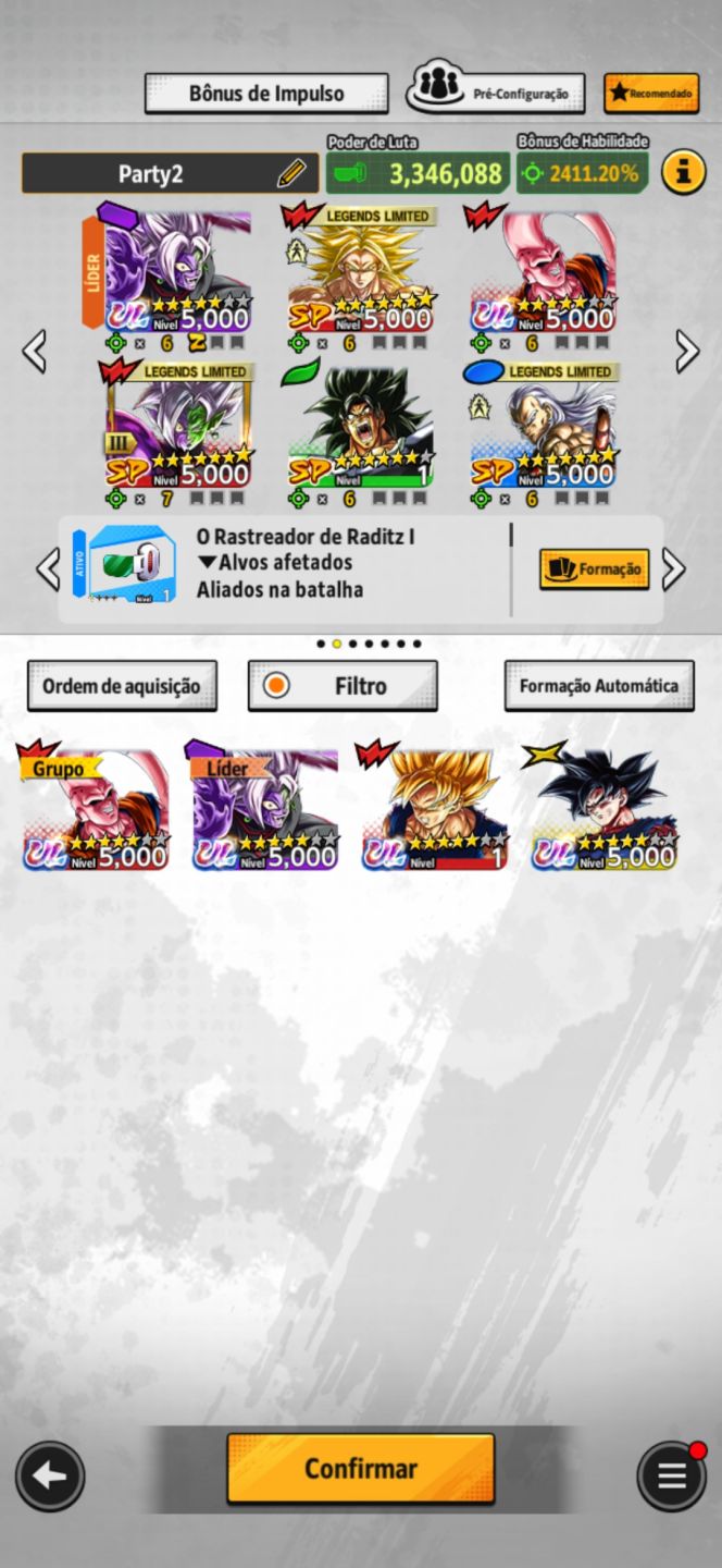 CONTA DE DRAGON BALL LEGENDS COM 3 ULTRAS