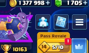 Conta Clash Royale com 1000 mil troféu, 1 milhão e 300 de ouro, 1400 gema e etc