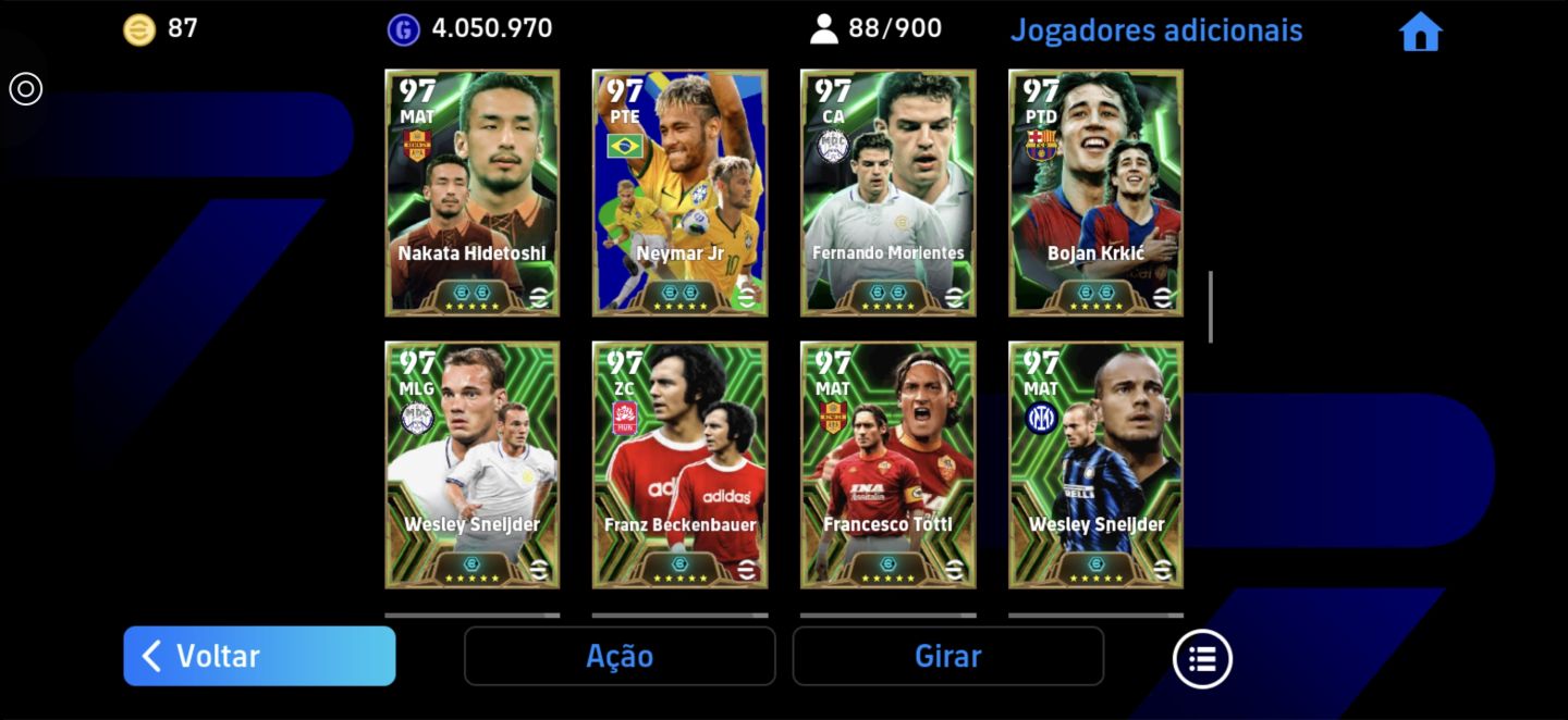 Conta efootball barba cabelo é bigode (defesa meio campo é ataque)