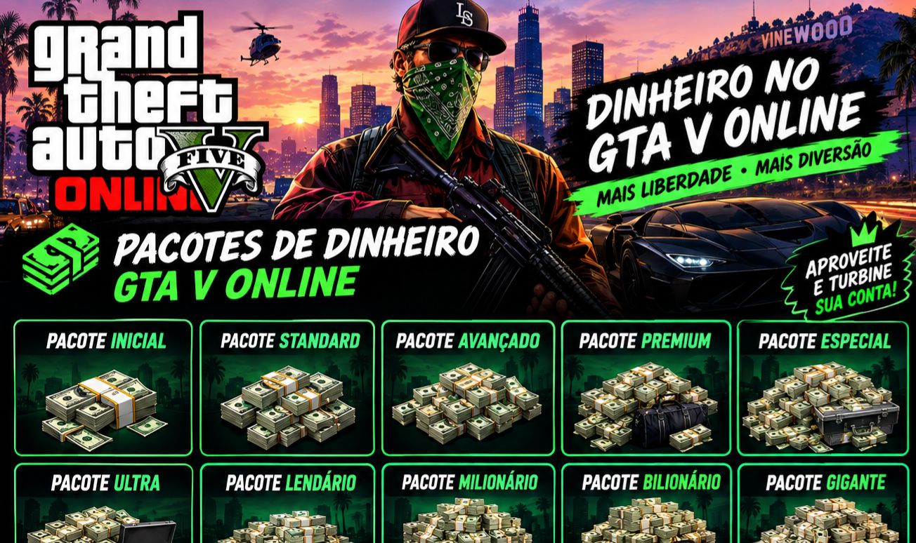 [UP DE CONTAS] GTA 5 ONLINE PC | PACOTES DE DINHEIRO + BRINDES