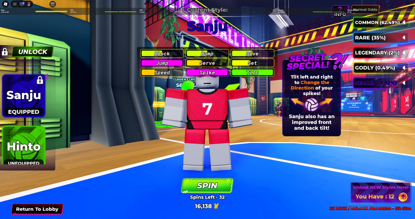 VOLLEYBALL LEGENDS - Conta com time skip hinto, hakka, e sanju