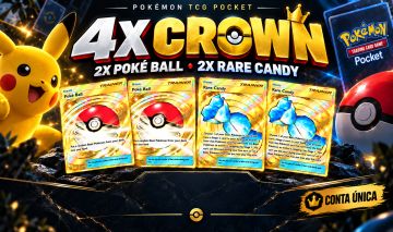 [CONTA ÚNICA] 4X CROWN | 2X POKÉ BALL + 2X RARE CANDY | COLEÇÃO PREMIUM