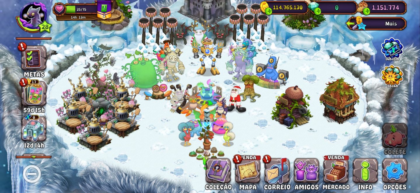 My Singing Monsters | Conta Nível 28 | Ilha Planta Quase Completa | 120M Moedas