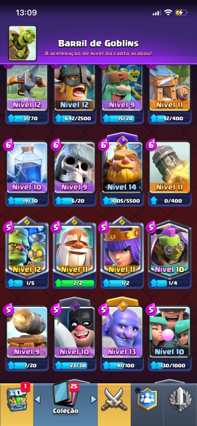 Conta de clash royale full com 2 passes comprados com mega, bruxa gigante, evolu