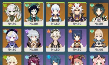 Xiao + nahida + ayaka + arataki itto + venti + qiqi + jean + mona