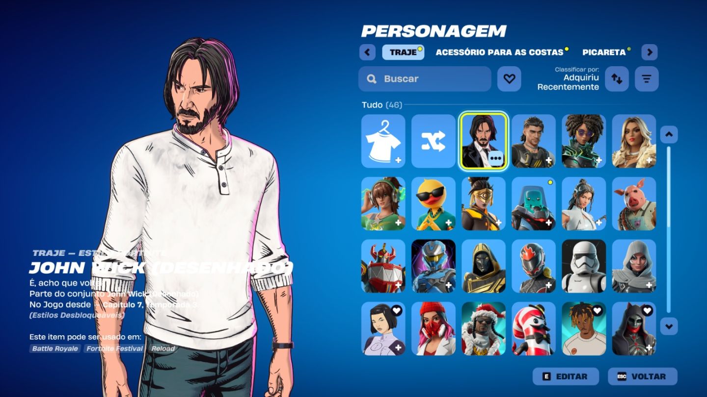 Conta de Fortnite com 45 Skins | John Wick | Promoção!
