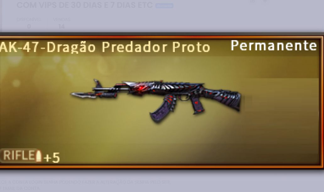 CONTA CROSSFIRE COM AK47 PREDADOR PROTO VIP COM VIPS DE 30 DIAS E 7 DIAS ETC