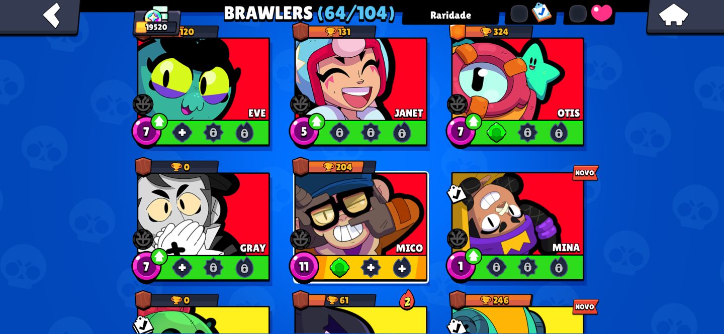 Conta Brawl Stars Top | 19.520 Troféus