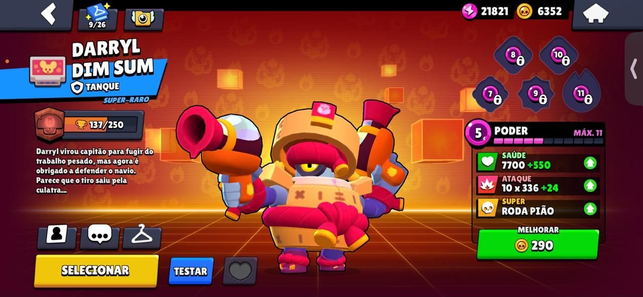 CONTA DE BRAWL STARS DE 2020 COM DARRYL DIM SUN, ANTIVÍRUS 8-BIT