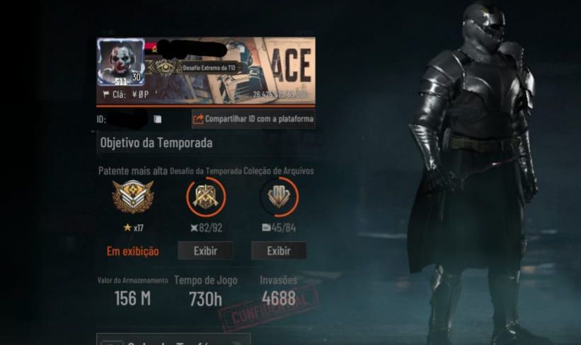CONTA ARENA BREAKOUT COM SKIN LENDÁRIA + FACA + 150M ARMAZÉM