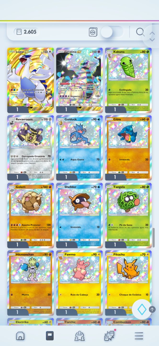 Conta Pokémon TCG Pocket com Lugia Dourada