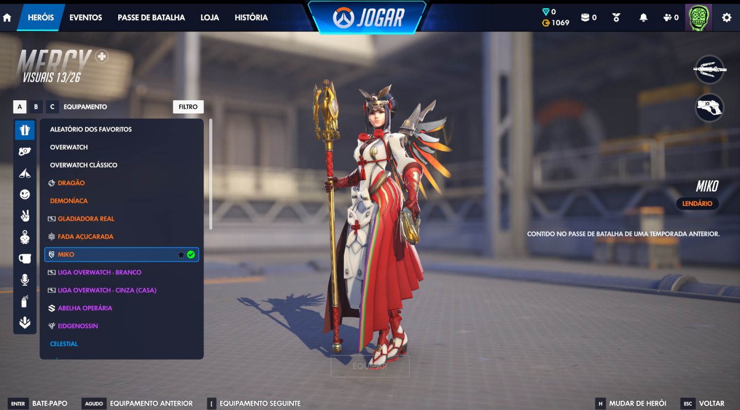 CONTA OW - EX- DIAMANTE - SKINS - 70 LENDARIAS E 3 MITICA - CONTA DE 2016