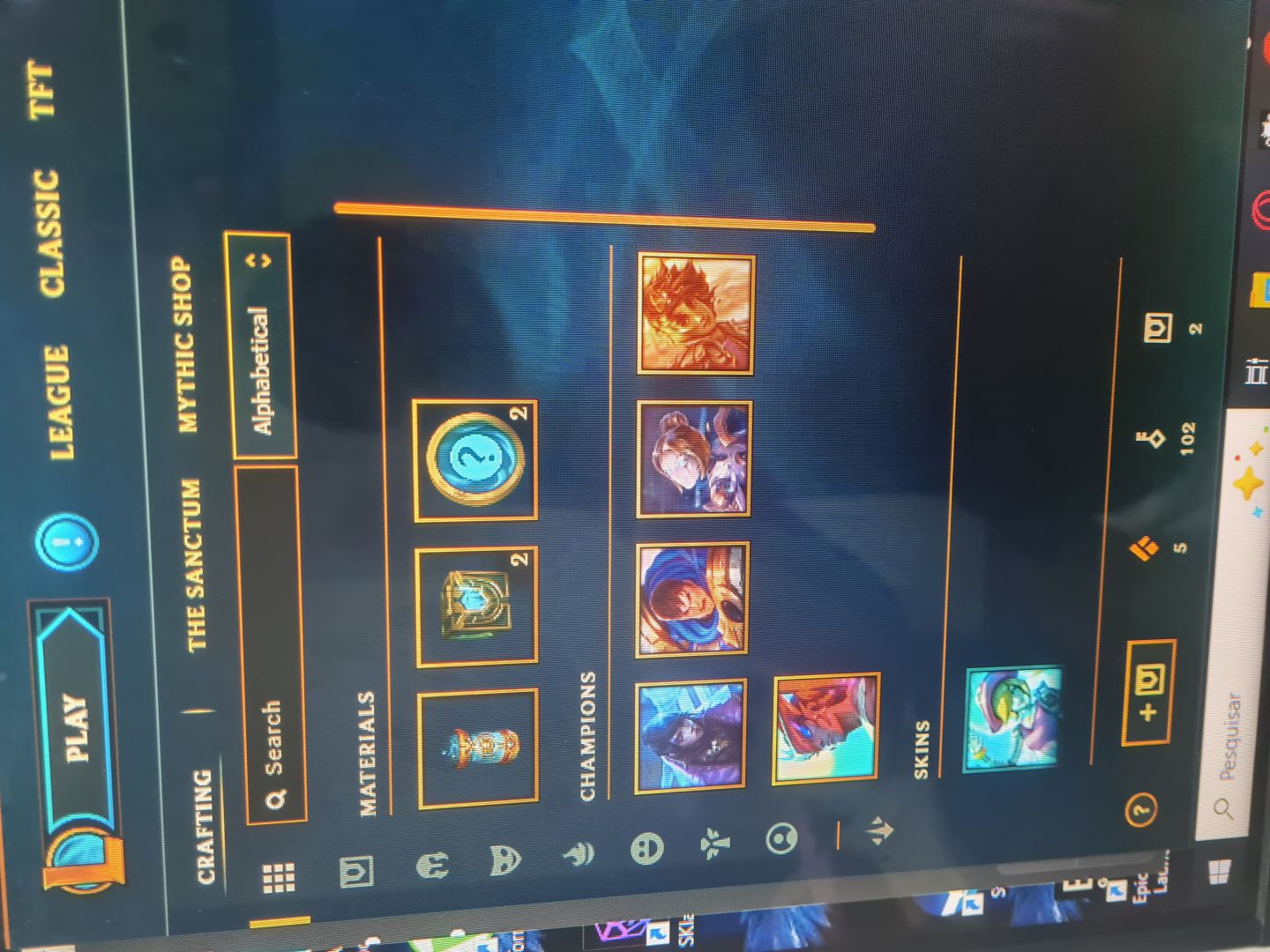 Conta Lol NFA- mais de 100 skins, mais de 100 champ e 102 chaves.