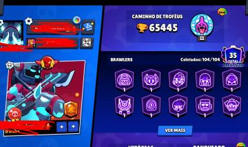 Conta Brawl Stars 60k troféus com 367 skins e com algumas skins raras