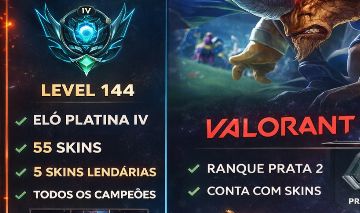 VENDE-SE CONTA LOL + VALORANT SKINS LOGO ABAIXO