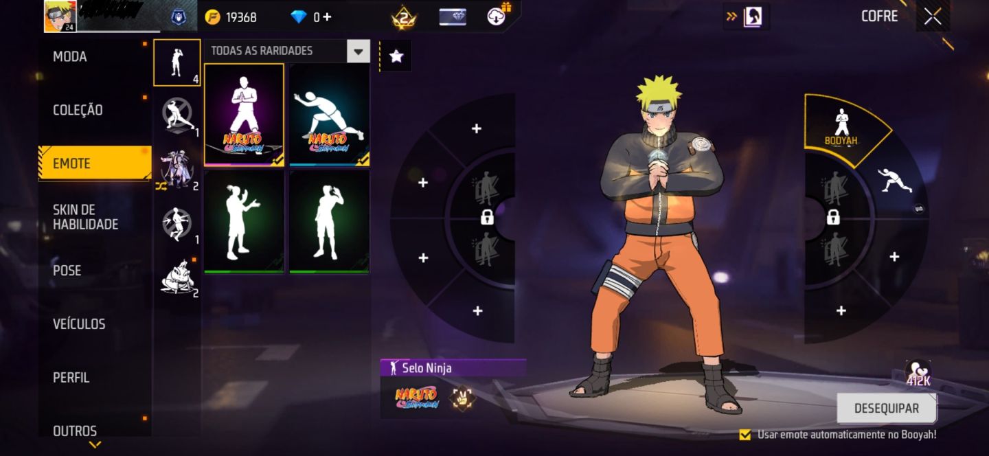CONTA BOT NARUTO FREE FIRE