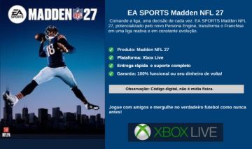 EA SPORTS Madden NFL 27 Standard Edition - CÓDIGO 25 DÍGITOS (XBOX SERIES X/S)